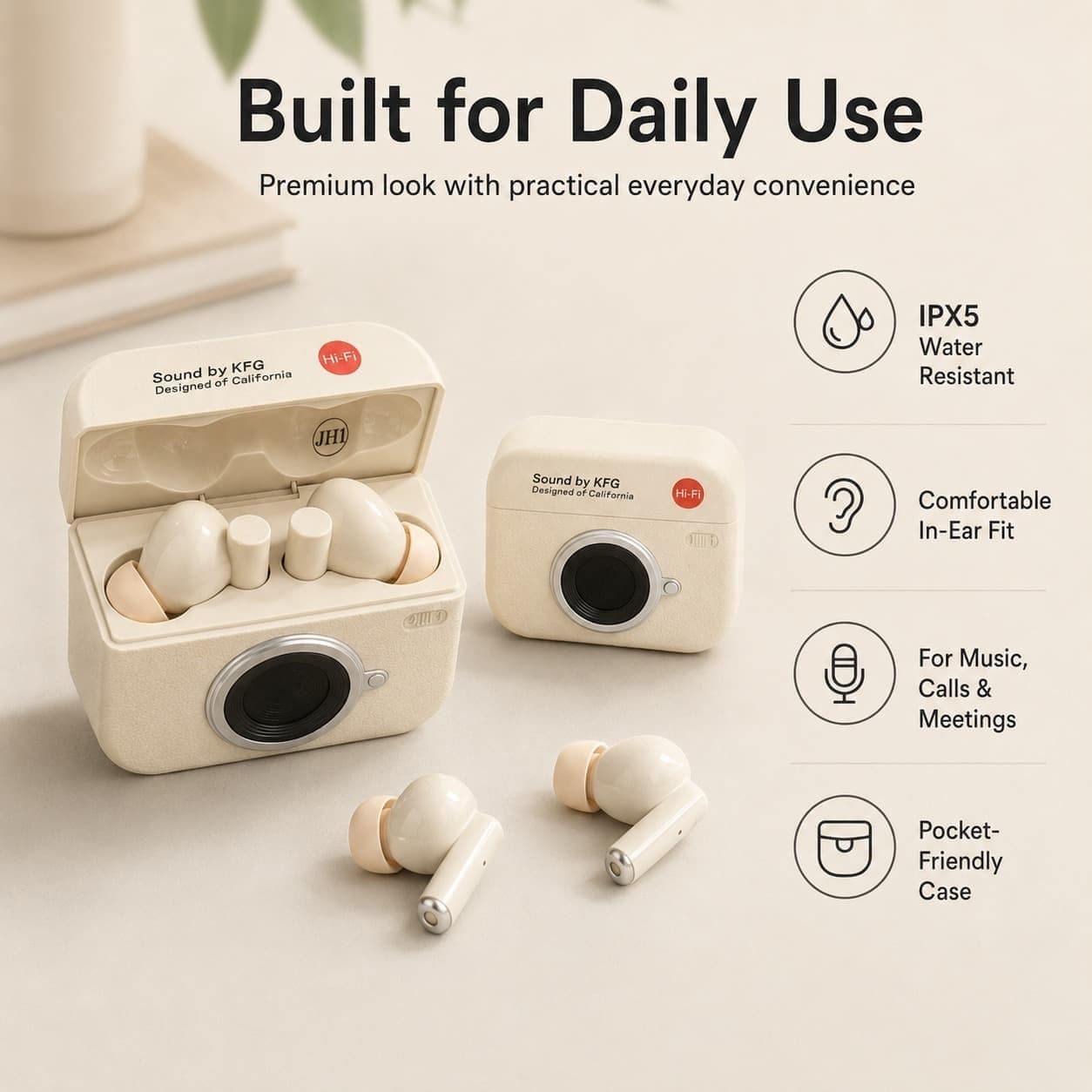 Retro Camera Design Earbuds 4