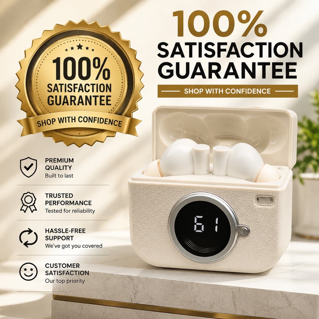 Retro Camera Design Earbuds